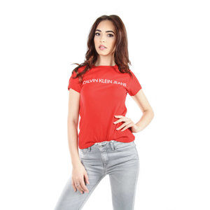 Calvin Klein dámské červené tričko Logo - XS (645)